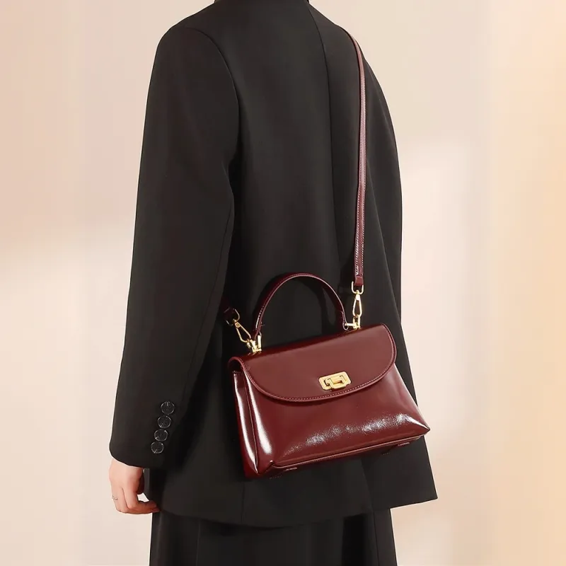 PAYOT Microfiber Synthetic Leather Handbag Regular Women's Burgundy/Coffee/Brown/Black-2
