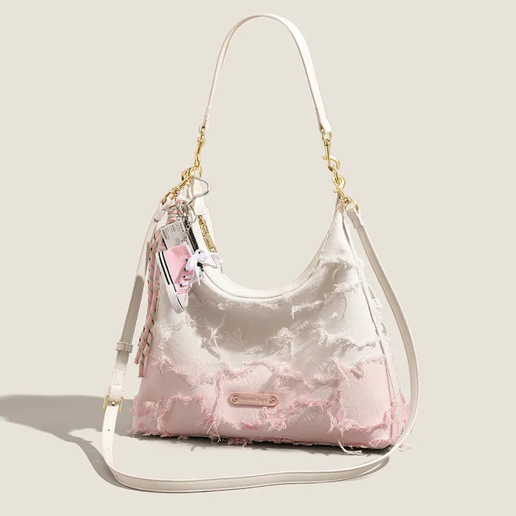 PAYOT Canvas Bag, Crossbody Bag, Shoulder Bag Women's Gradient Pink-4