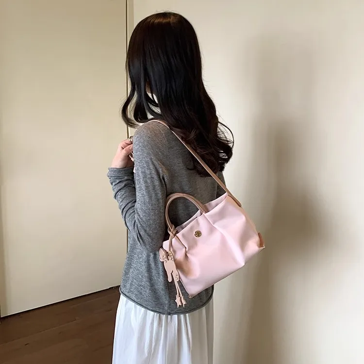 PAYOT Nylon Fabric Shimmer Sunrise Shoulder Bag, Crossbody Bag, Handbag Women's Pink-4