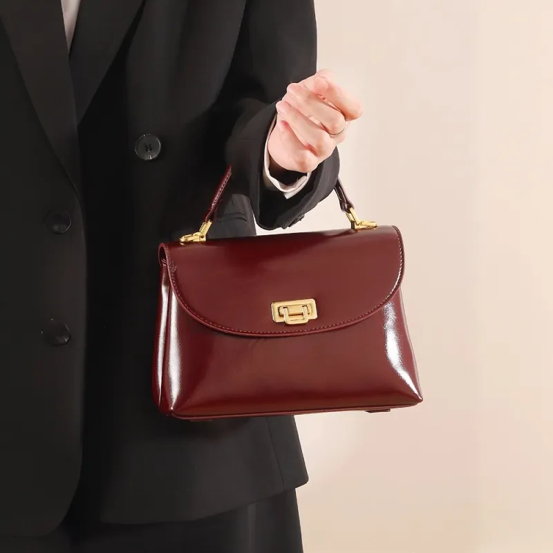 PAYOT Microfiber Synthetic Leather Handbag Regular Women's Burgundy/Coffee/Brown/Black-4