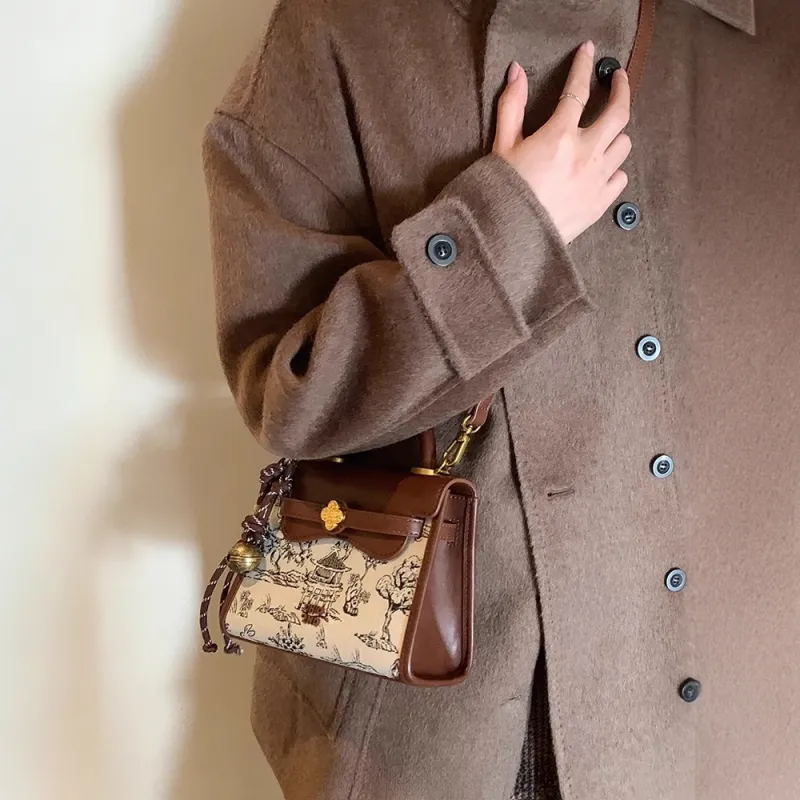 PAYOT Microfiber Synthetic Leather Handbag Regular Women's Brown-2