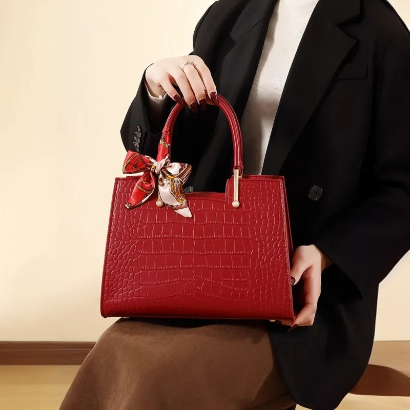 PAYOT Microfiber Synthetic Leather Handbag Women's Burgundy-1
