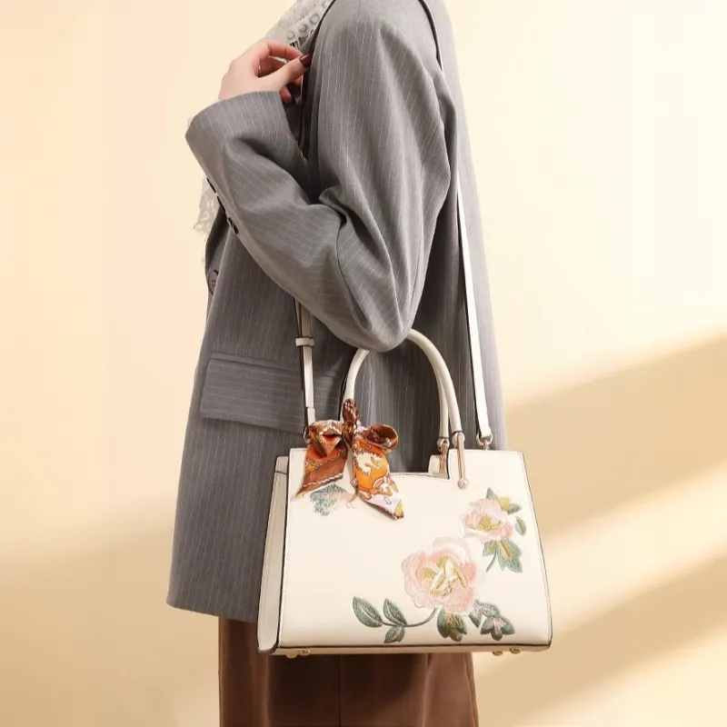 PAYOT Microfiber Synthetic Leather Handbag Women's White-3