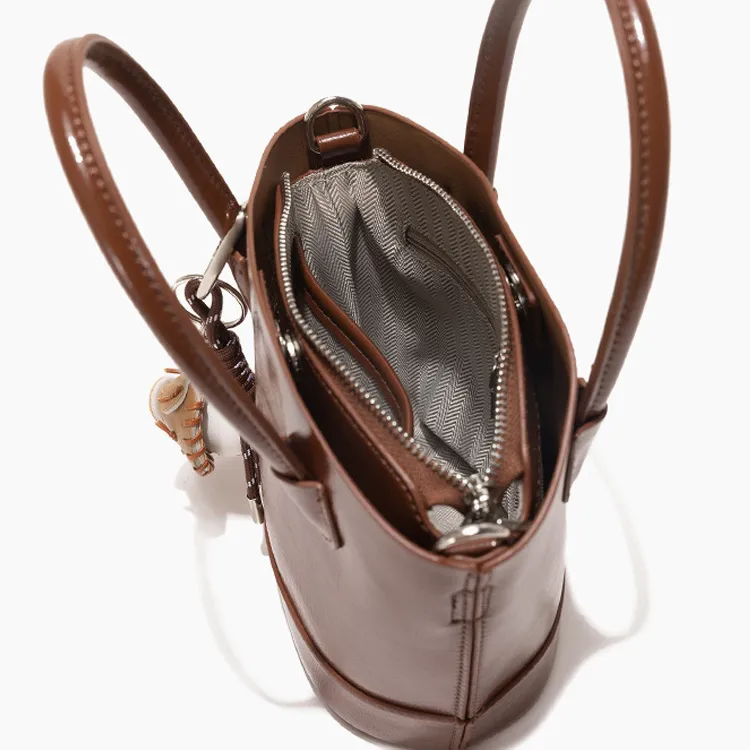 PAYOT Microfiber Synthetic Leather Handbag Regular Women's Burgundy/Brown/Black-6