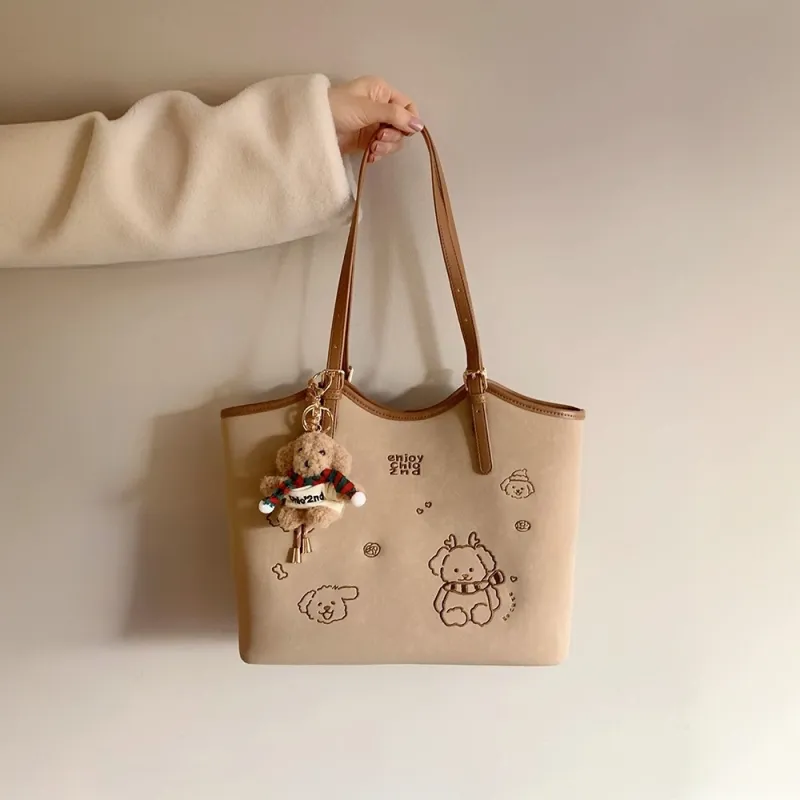 PAYOT Microfiber Synthetic Leather Shoulder Bag Regular Women's Apricot-1