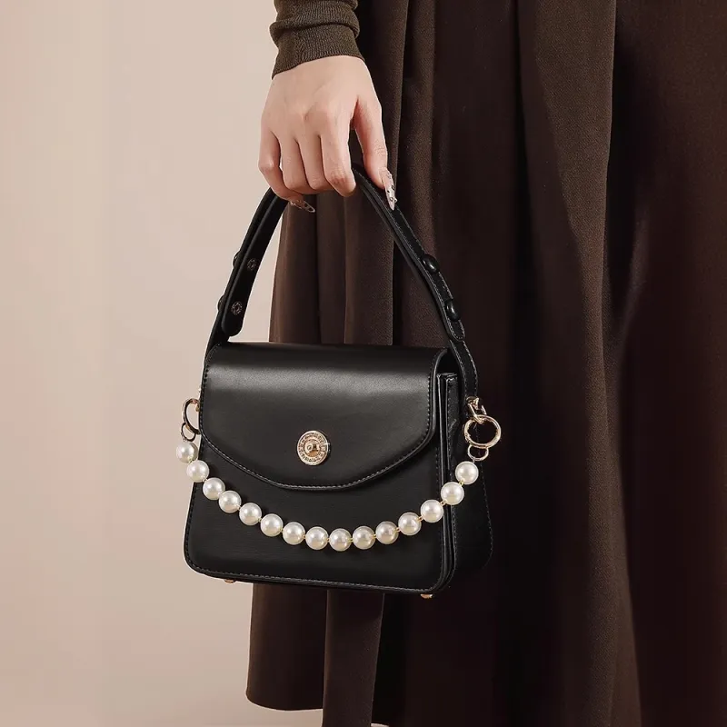 PAYOT Microfiber Synthetic Leather Handbag Women's Black-3