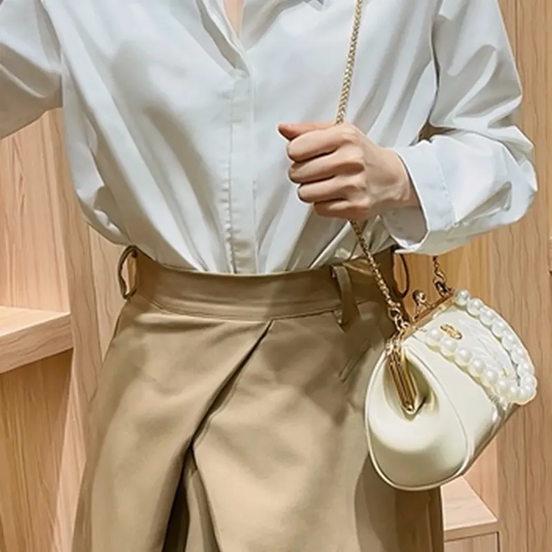 PAYOT PU Kelly Bag, Handbag, Crossbody Bag, Shoulder Bag Regular Women's Ecru-7