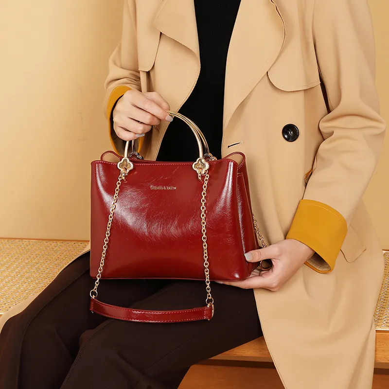 PAYOT Microfiber Synthetic Leather One Shoulder Handbag Regular Women's Burgundy-4