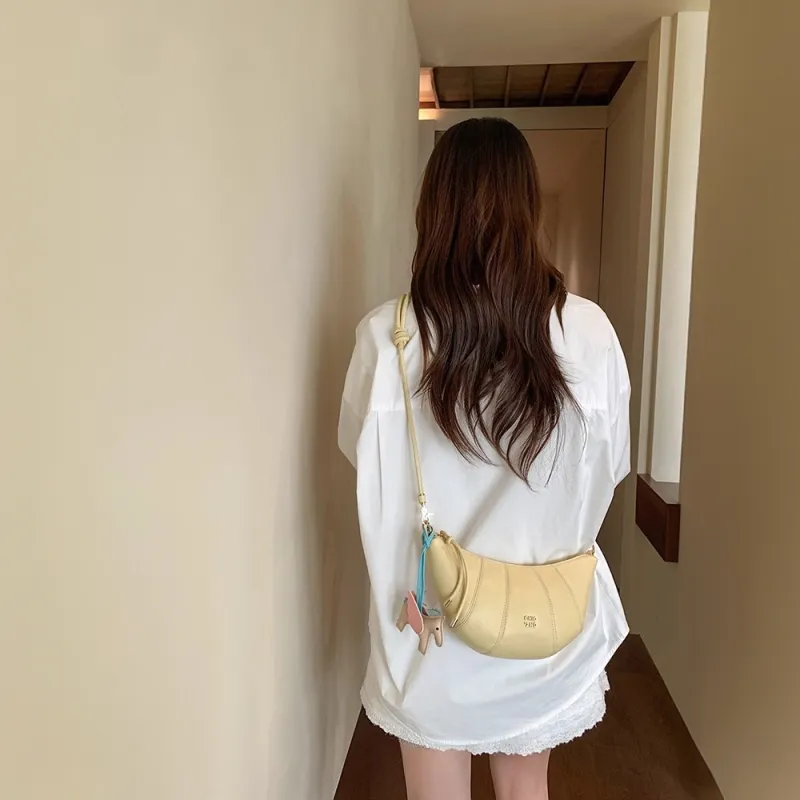 PAYOT Synthetic Leather Crescent Boat Shoulder Bag Regular Women's Light Yellow/Mint Green/Light Purple-4