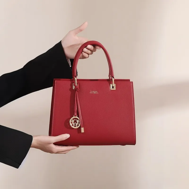 PAYOT Microfiber Synthetic Leather Shoulder Bag, Crossbody Bag, Handbag Regular Women's Red/Black-2