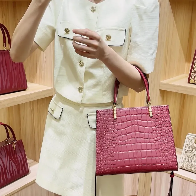 PAYOT Microfiber Synthetic Leather Wedding Bag Shoulder Bag Crossbody Bag Handbag Regular Women's Burgundy/Ecru & Brown-1