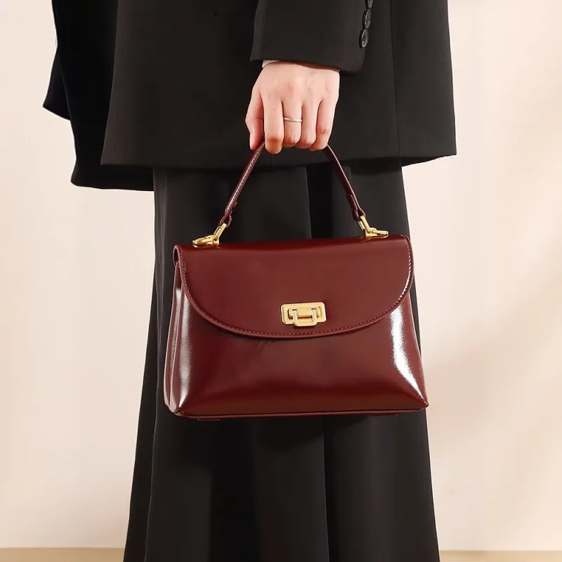 PAYOT Microfiber Synthetic Leather Handbag Regular Women's Burgundy/Coffee/Brown/Black-1