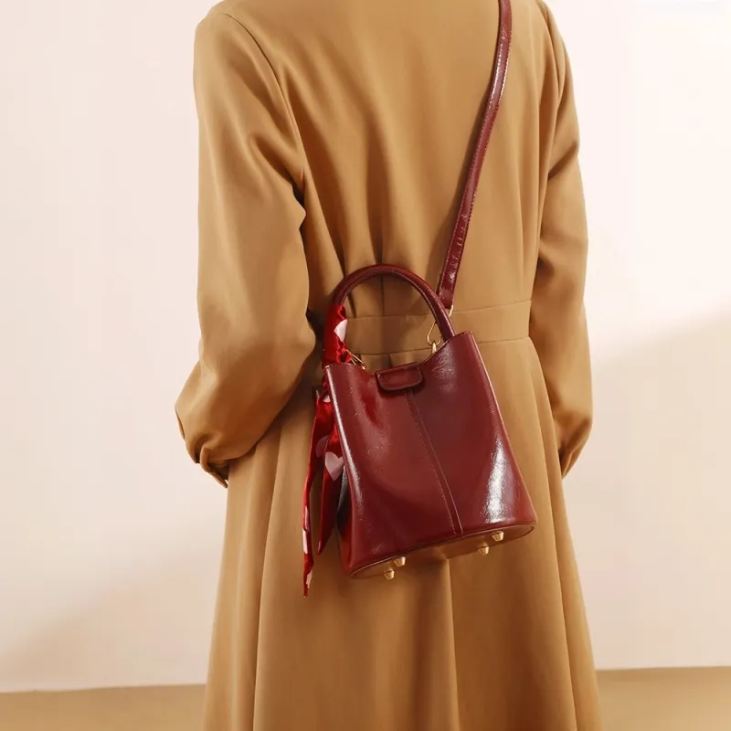 PAYOT Microfiber Synthetic Leather Shoulder Bag Crossbody Bag Handbag Regular Women's Burgundy-5