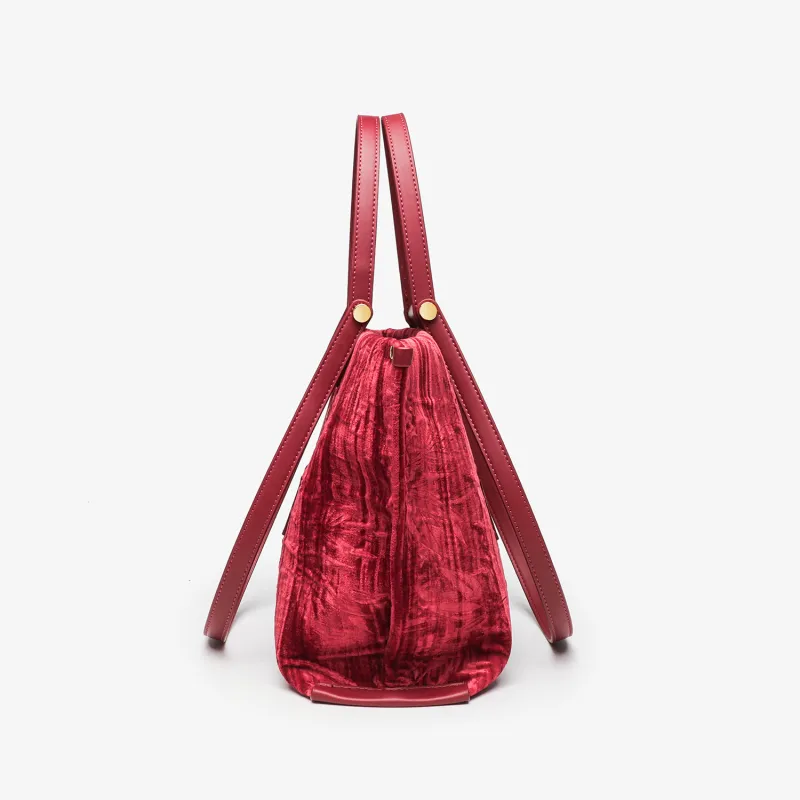 PAYOT Fabric Bonded Microfiber Synthetic Leather Wedding Bag One Shoulder Handbag Regular Women's Burgundy-3
