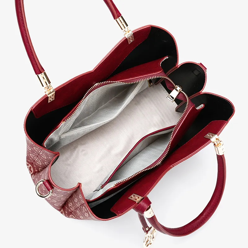 PAYOT Microfiber Synthetic Leather Wedding Bag One Shoulder Portable Crossbody Regular Women's Burgundy-4