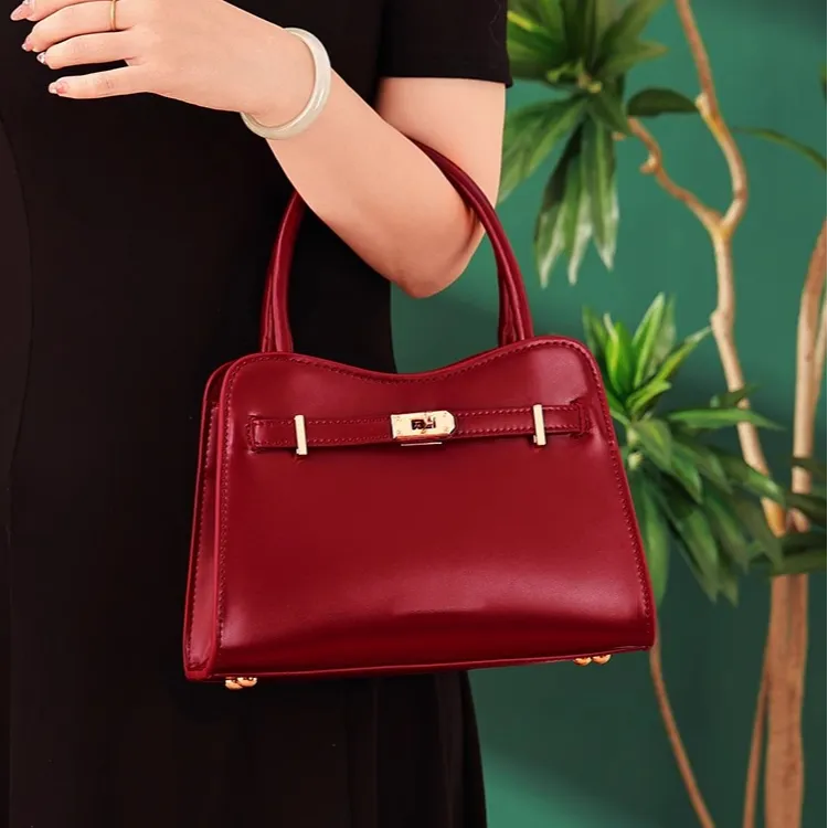 PAYOT Synthetic Leather Handbag One Shoulder Crossbody Women's Burgundy-3