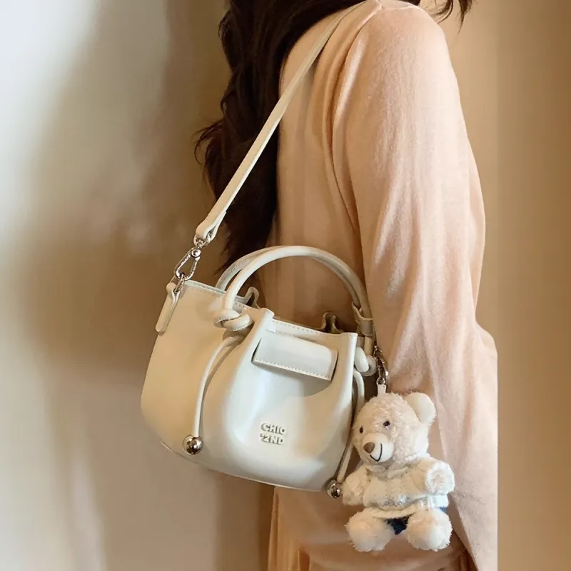 PAYOT Microfiber Synthetic Leather Handbag Regular Women's White-1