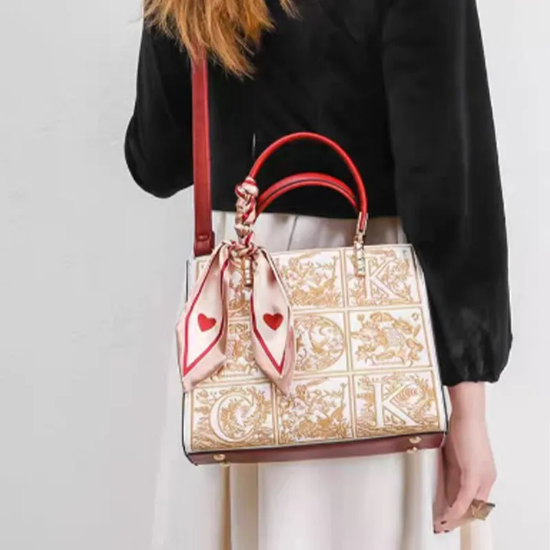 PAYOT PU Handbag Crossbody Bag Shoulder Bag Crossbody Bag Kelly Bag Regular Women's Apricot/Burgundy-7