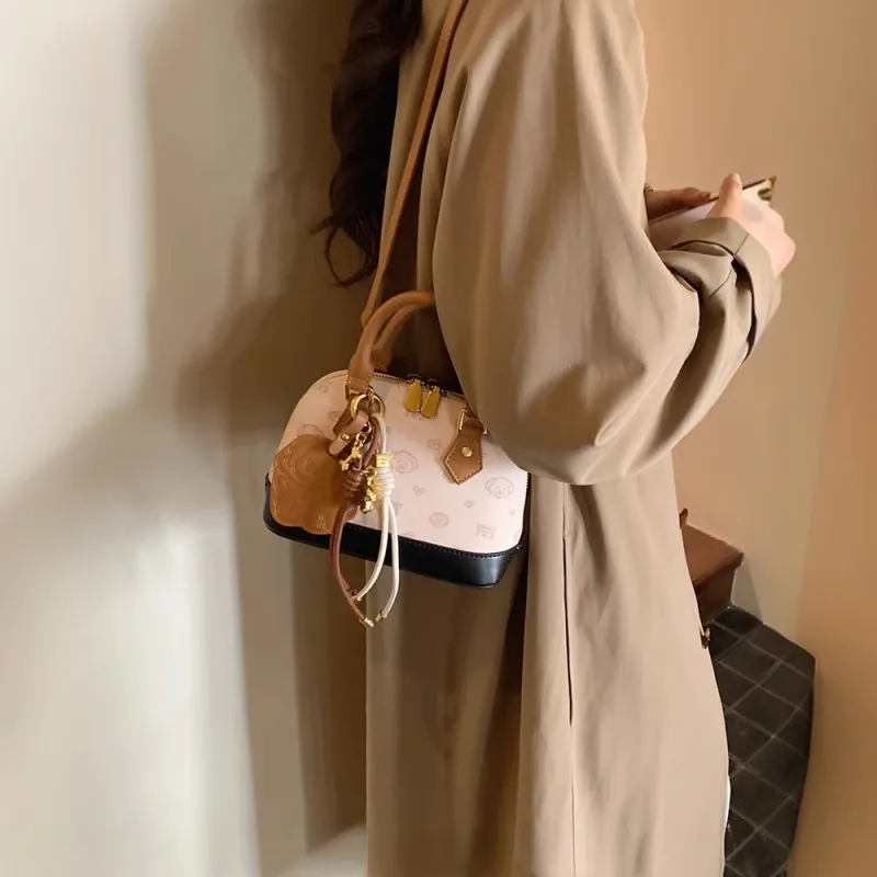 PAYOT Microfiber Synthetic Leather Handbag Regular Women's Monogram White/Monogram Coffee-4