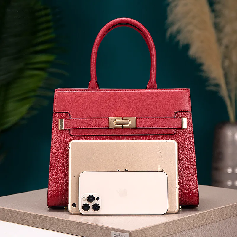 PAYOT Cow Leather Handbag Regular Women's Apricot/Burgundy-8