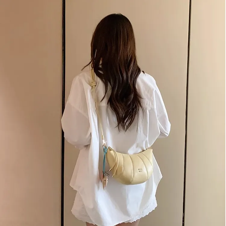 PAYOT Synthetic Leather Crescent Boat Shoulder Bag Regular Women's Light Yellow/Mint Green/Light Purple-3