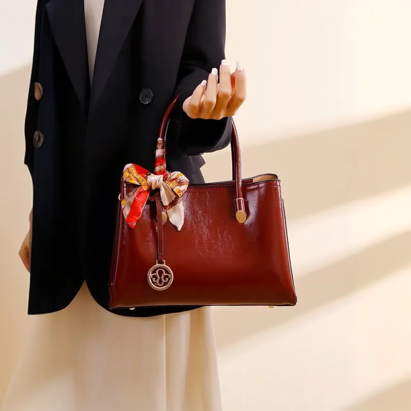 PAYOT Microfiber Synthetic Leather Shoulder Bag, Crossbody Bag, Handbag Women's Burgundy-2