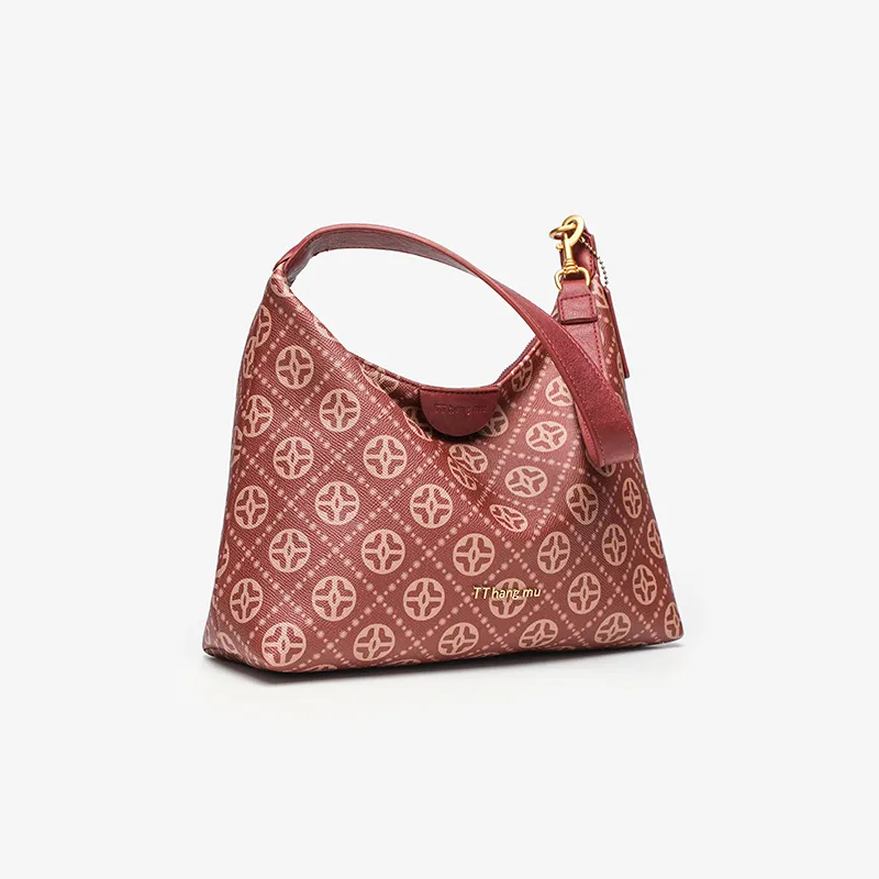 PAYOT Microfiber Synthetic Leather Wedding Bag Shoulder Handbag Regular Women's Burgundy-2