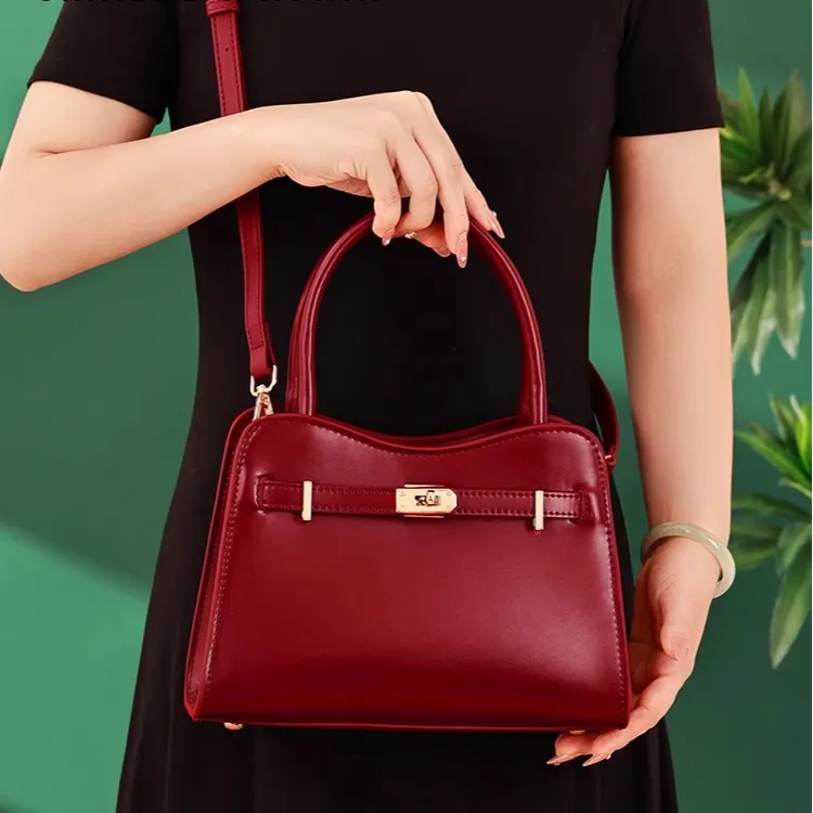 PAYOT Synthetic Leather Handbag One Shoulder Crossbody Women's Burgundy-4