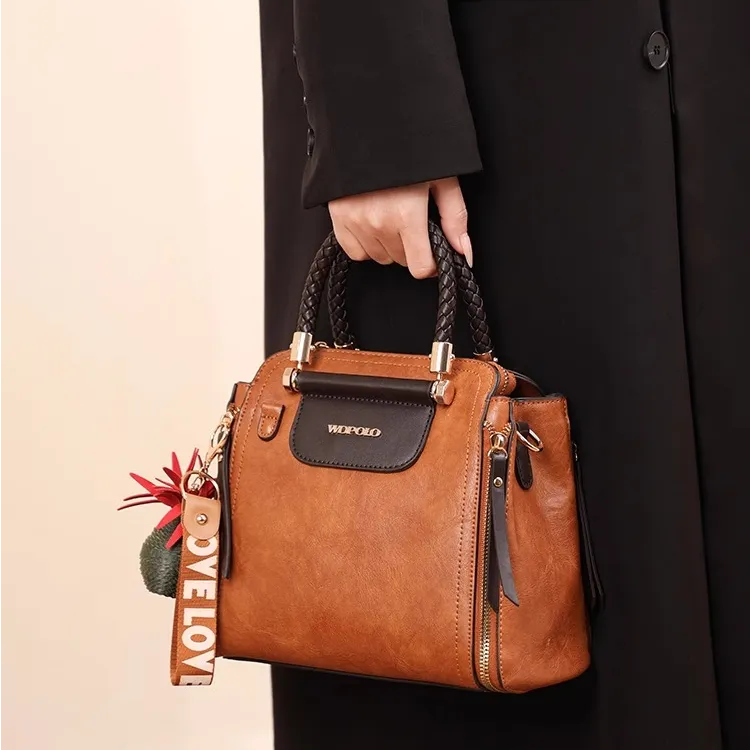 PAYOT Microfiber Synthetic Leather Shoulder Bag Crossbody Bag Handbag Women's Brown-2