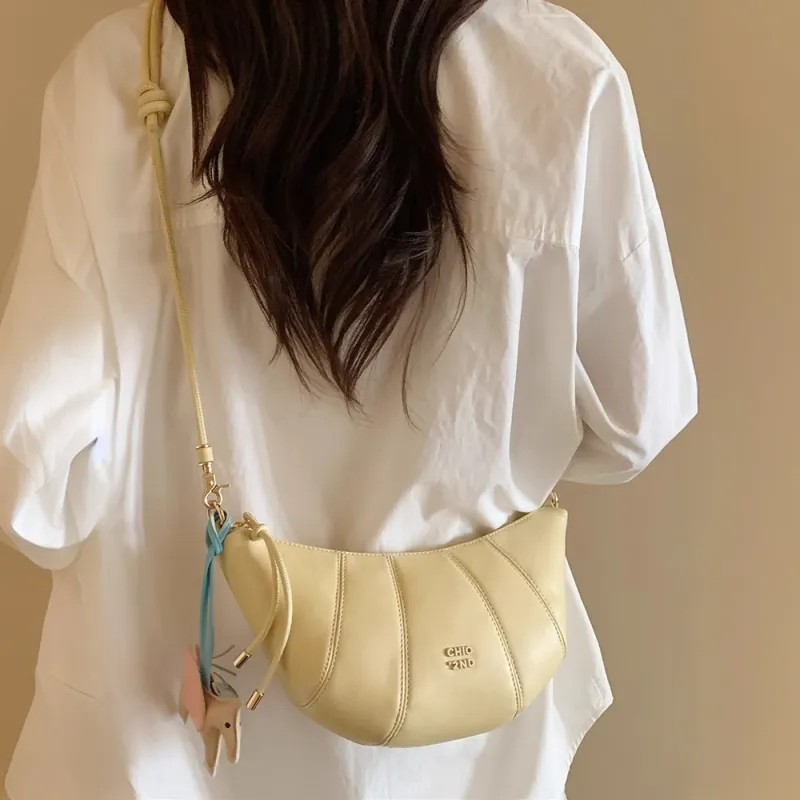 PAYOT Synthetic Leather Crescent Boat Shoulder Bag Regular Women's Light Yellow/Mint Green/Light Purple-1