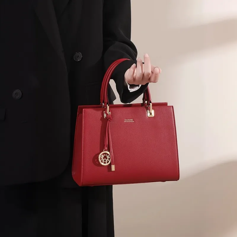 PAYOT Microfiber Synthetic Leather Shoulder Bag, Crossbody Bag, Handbag Regular Women's Red/Black-1
