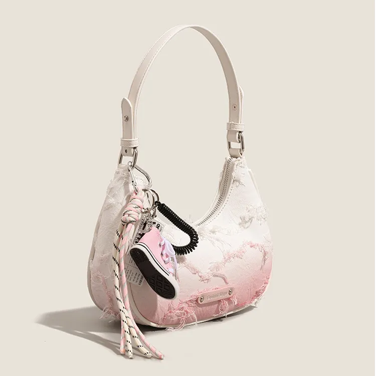 PAYOT Canvas Bag One Shoulder Portable Crossbody Regular Women's Gradient Pink-1