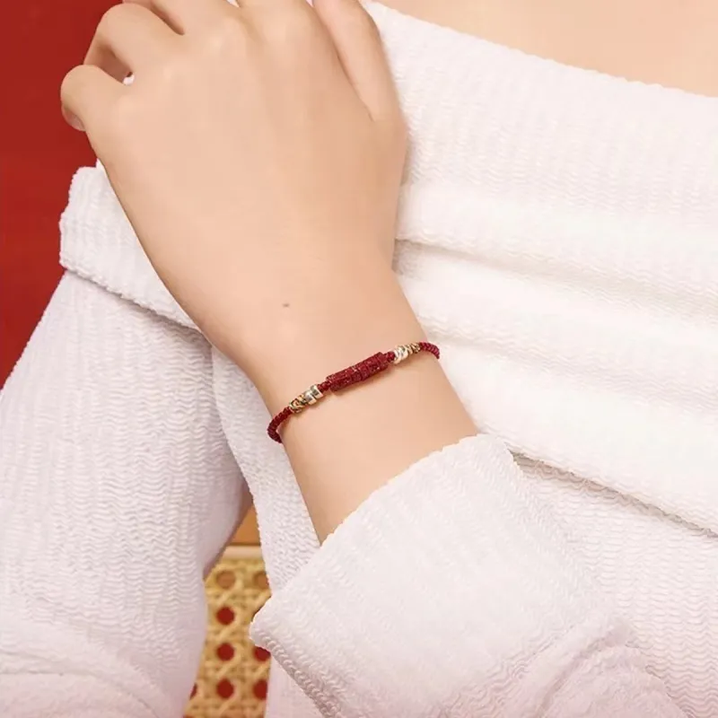 SGM Reconstructed Cinnabar Jade Bracelets Unisex-12