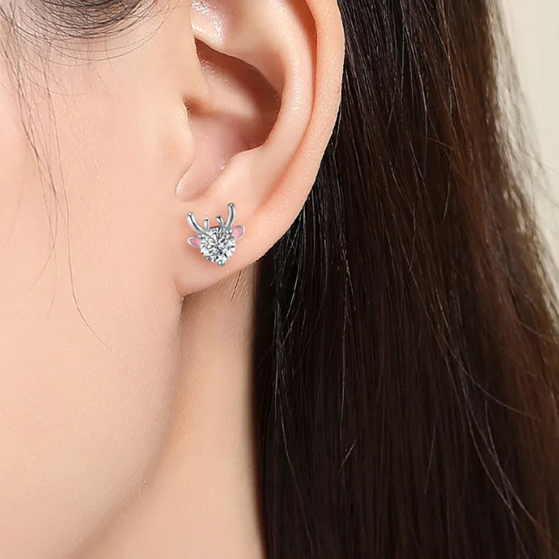 SGM Sterling Silver Ear Pin Elegance Luxury Heart Butterfly Premium Earrings, Niche Refined Romantic Box Women's-3