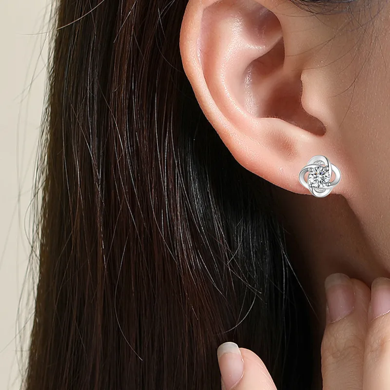 SGM Sterling Silver Ear Pin Elegance Luxury Heart Butterfly Premium Earrings, Niche Refined Romantic Box Women's-4