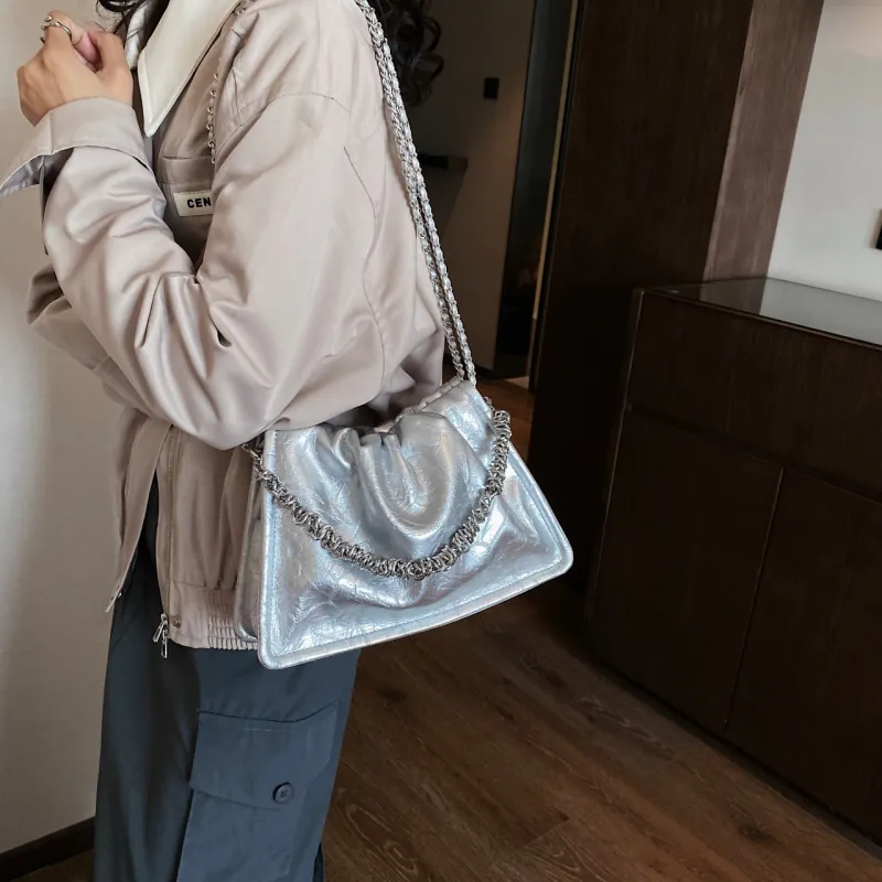 PINK·LAND Pu Material Shoulder Bag Handbag Shoulder Bag Crossbody Bag Regular Women's Black/Qiang/Silver/Havana-13