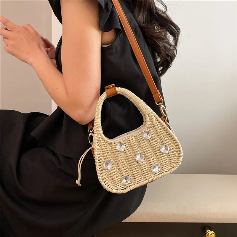 RUIPAI Woven Handbag Regular Women's Beige/Khaki-3