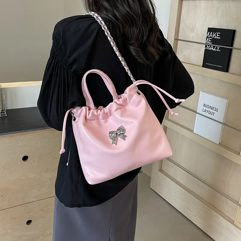 RUIPAI PU Shoulder Bag Regular Women's Silver/Ecru/Pink/Black-14