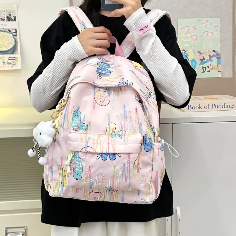 PINK·LAND Nylon Backpack Women's Multicolor-14