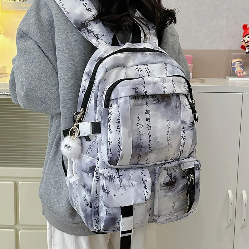 PINK·LAND Nylon Backpack Unisex Multicolor-1