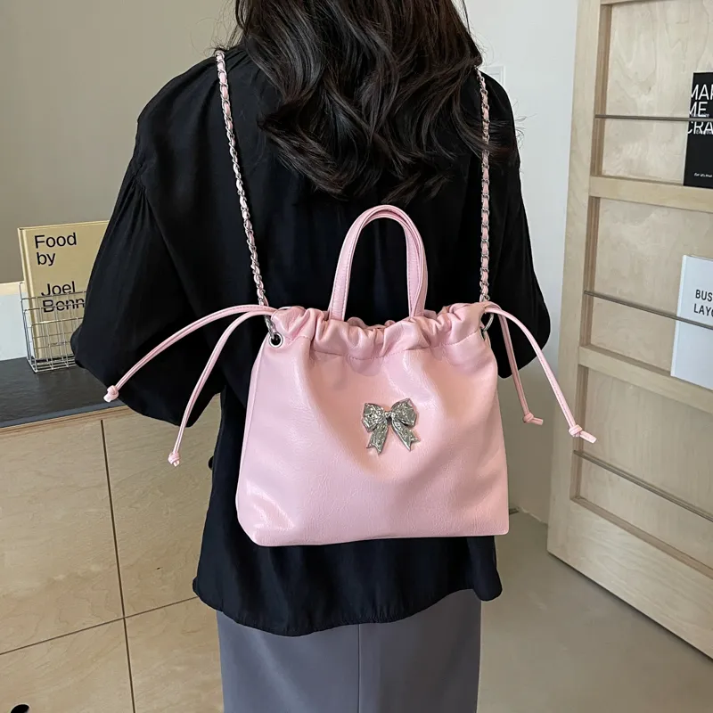 RUIPAI PU Shoulder Bag Regular Women's Silver/Ecru/Pink/Black-12