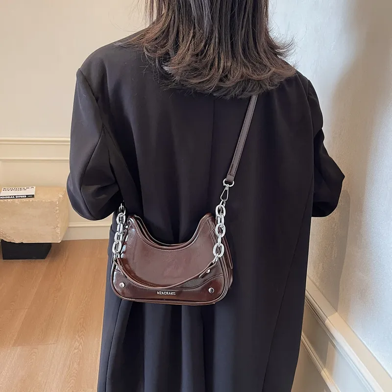 PINK·LAND PU Crossbody Bag, Shoulder Bag Women's Black/White/Silver/Pink-19