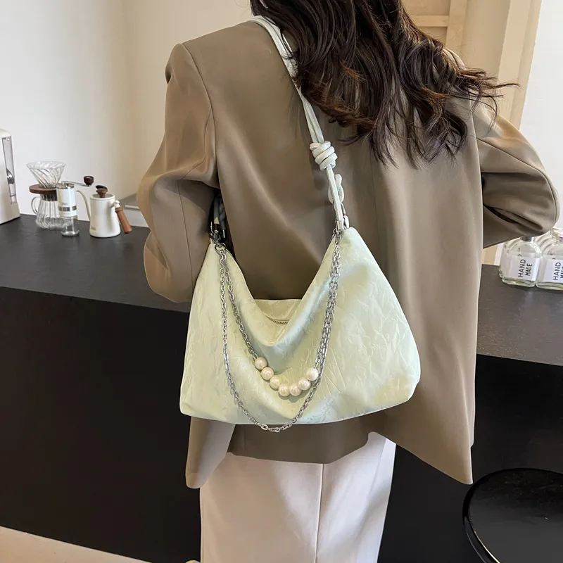 PINK·LAND PU Tote Crossbody Bag Shoulder Bag Women's Silver/Ecru/Green/Black-16