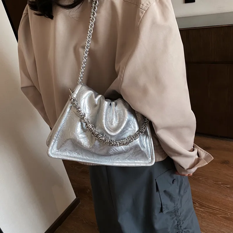 PINK·LAND Pu Material Shoulder Bag Handbag Shoulder Bag Crossbody Bag Regular Women's Black/Qiang/Silver/Havana-12