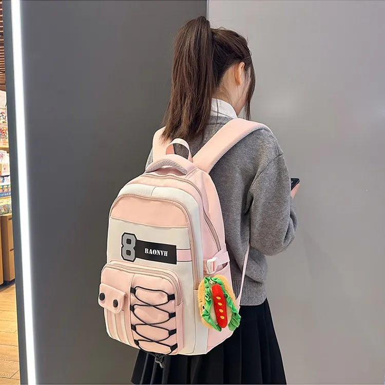 PINK·LAND Nylon Backpack Regular Unisex Multicolor-6
