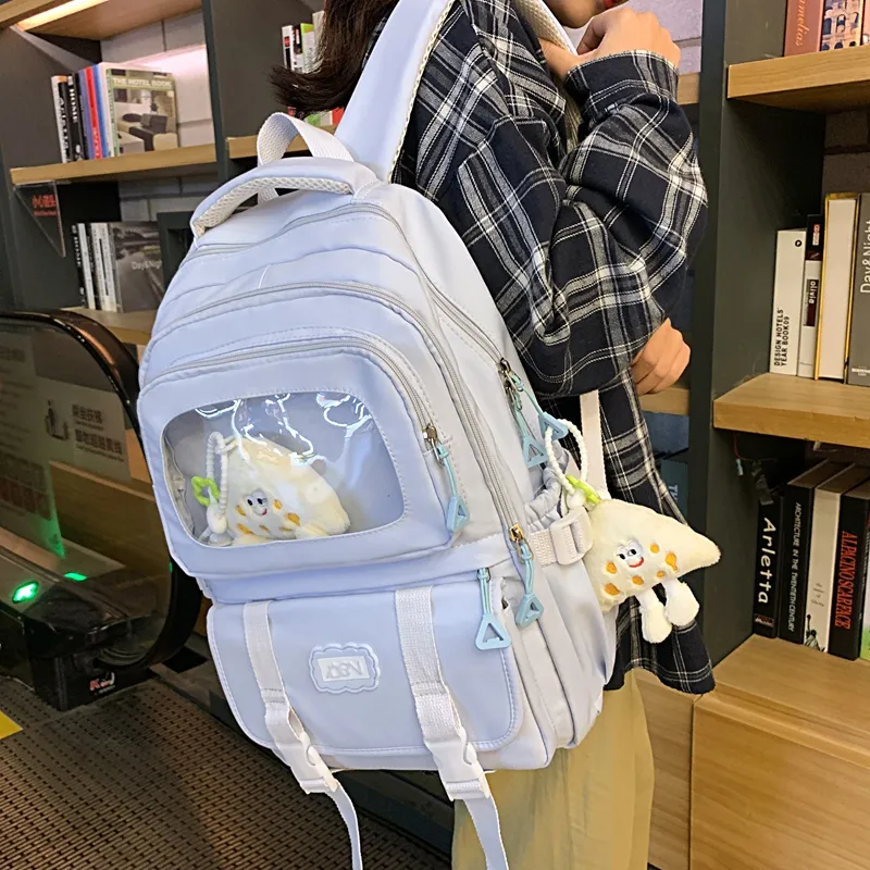 RUIPAI Nylon Backpack Regular Women's Yellow/Ecru/Black/Light Purple/Light Blue-16