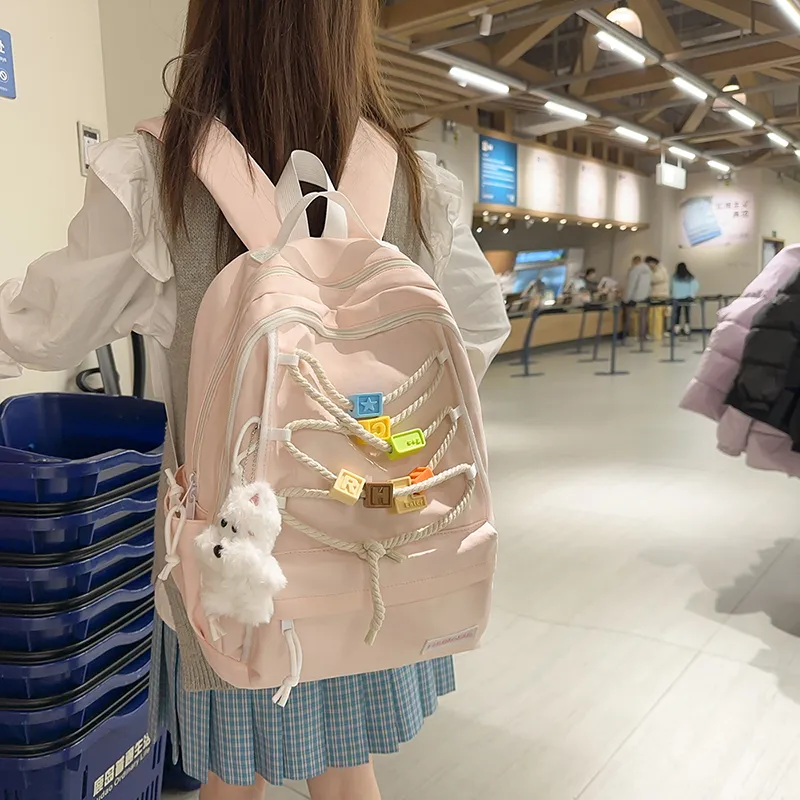 RUIPAI Nylon Backpack Women's Black/Pink/White/Yellow/Blue-3