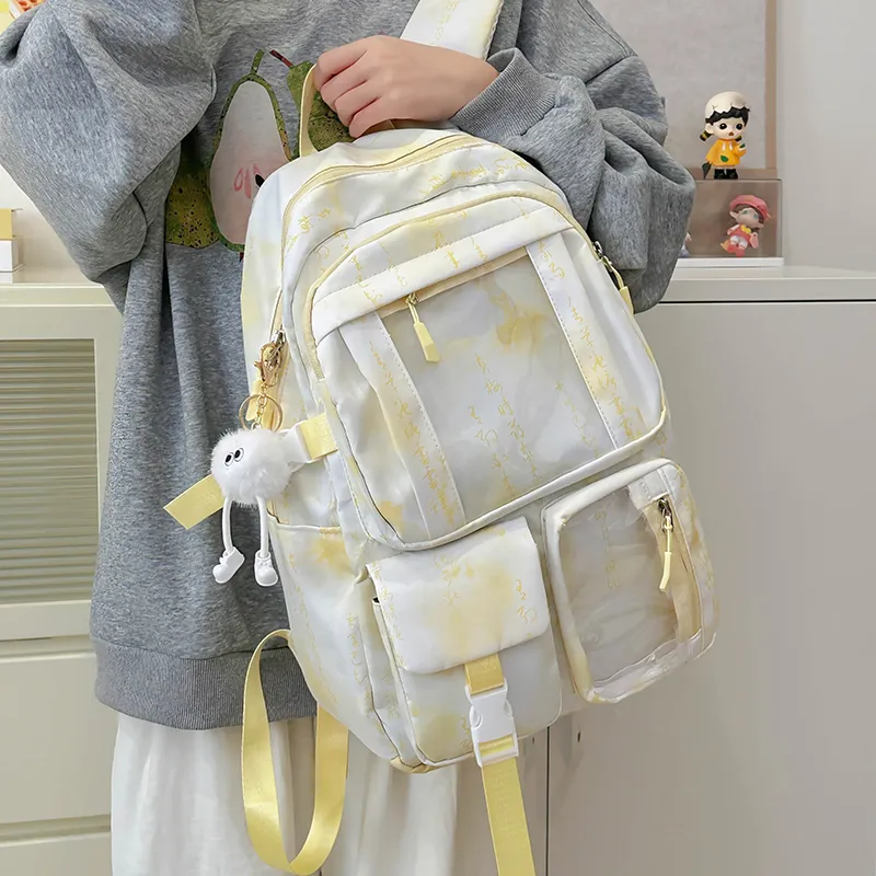 PINK·LAND Nylon Backpack Unisex Multicolor-14