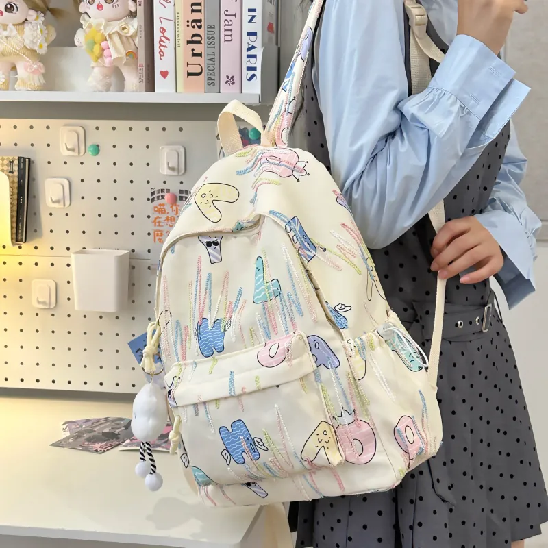 PINK·LAND Nylon Backpack Women's Multicolor-19