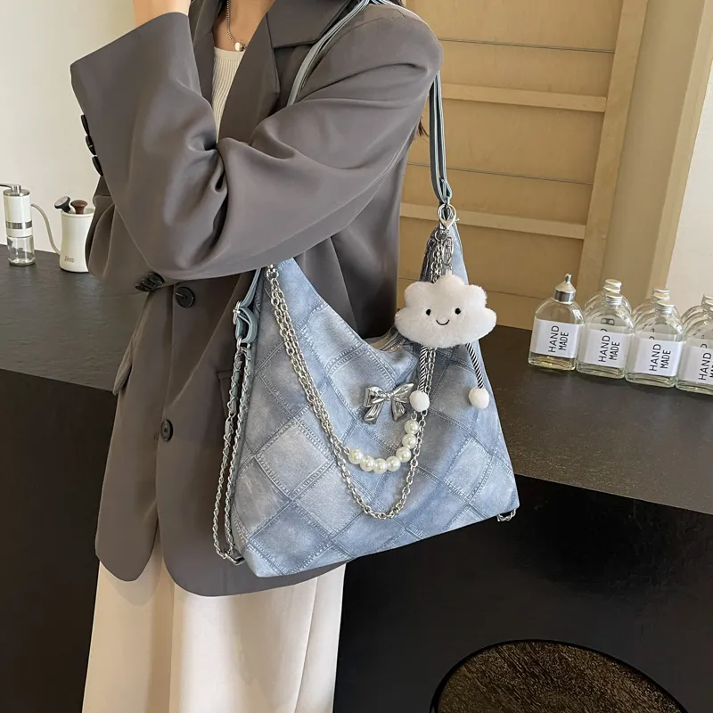 PINK·LAND PU Crossbody Bag Shoulder Bag Women's Dark Tea/Blue/Ecru/Pink-8